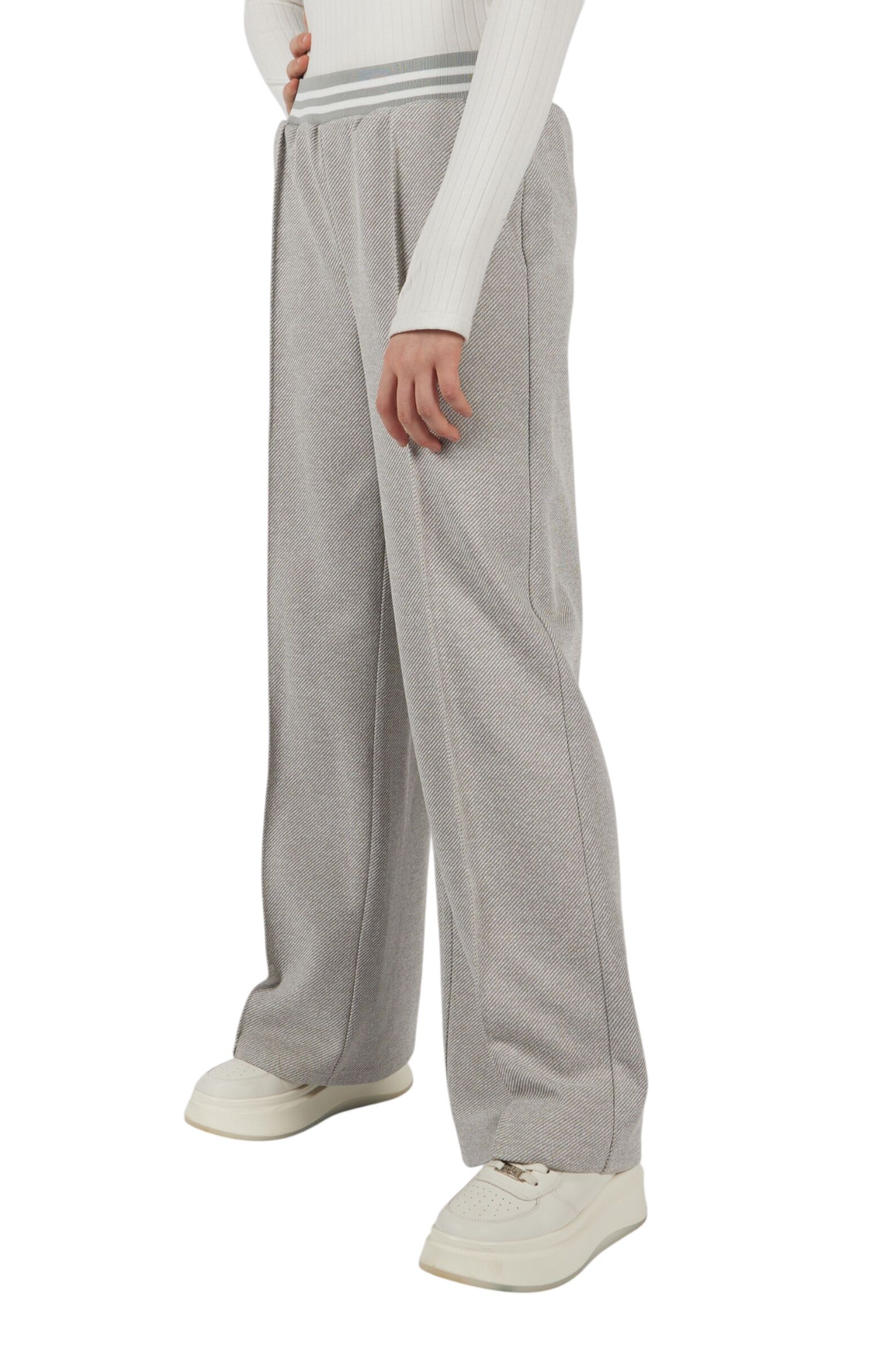 Брюки дев. АРТ.G-TR25411,сер,хл-пэ