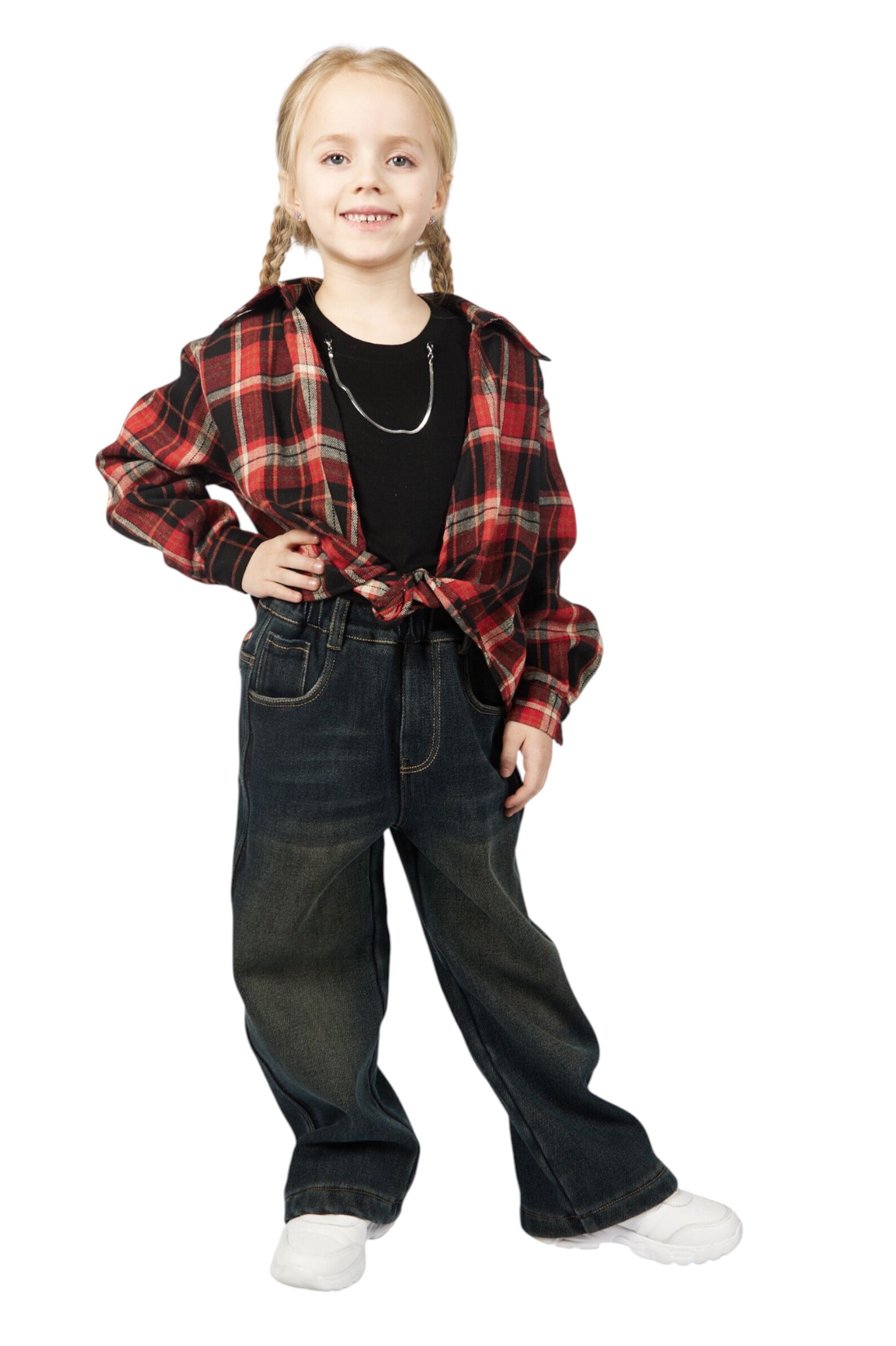 Джинсы дев. АРТ.G-JN25504,син,хл