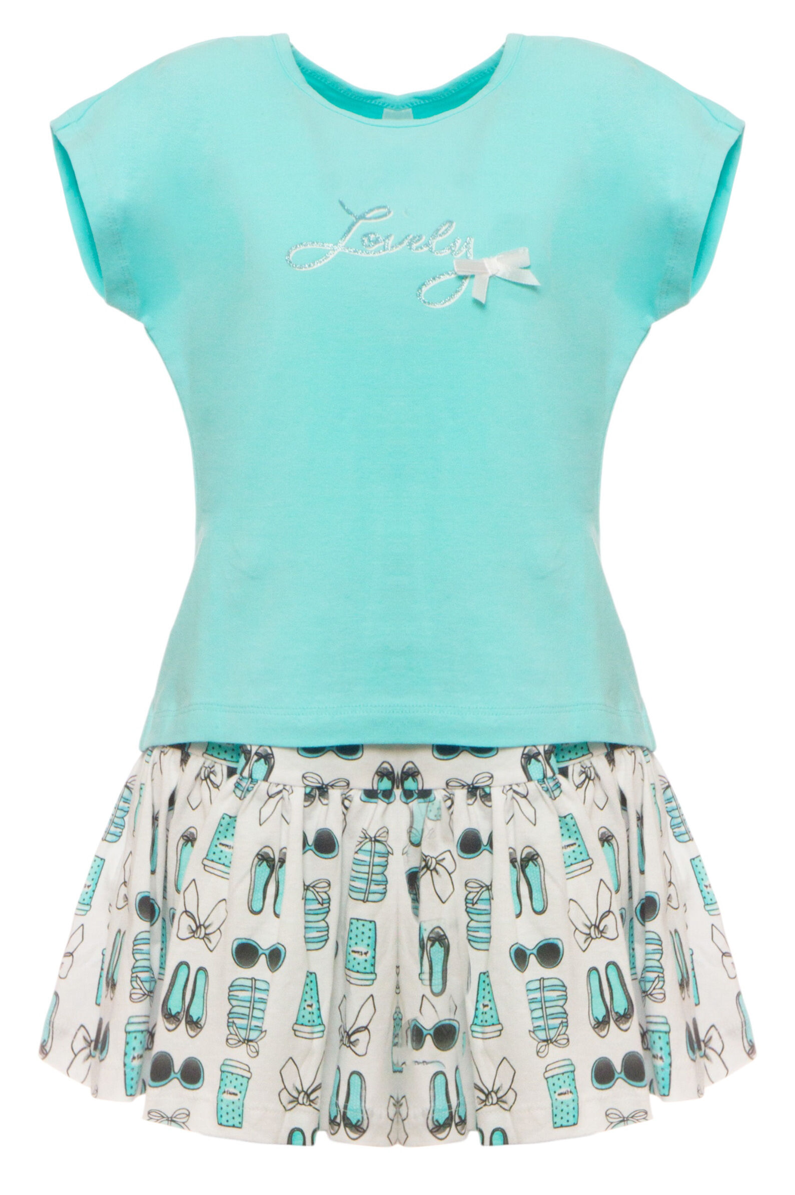 Костюм дев. АРТ.4 8724/00,бирюз-бел,хл-эл