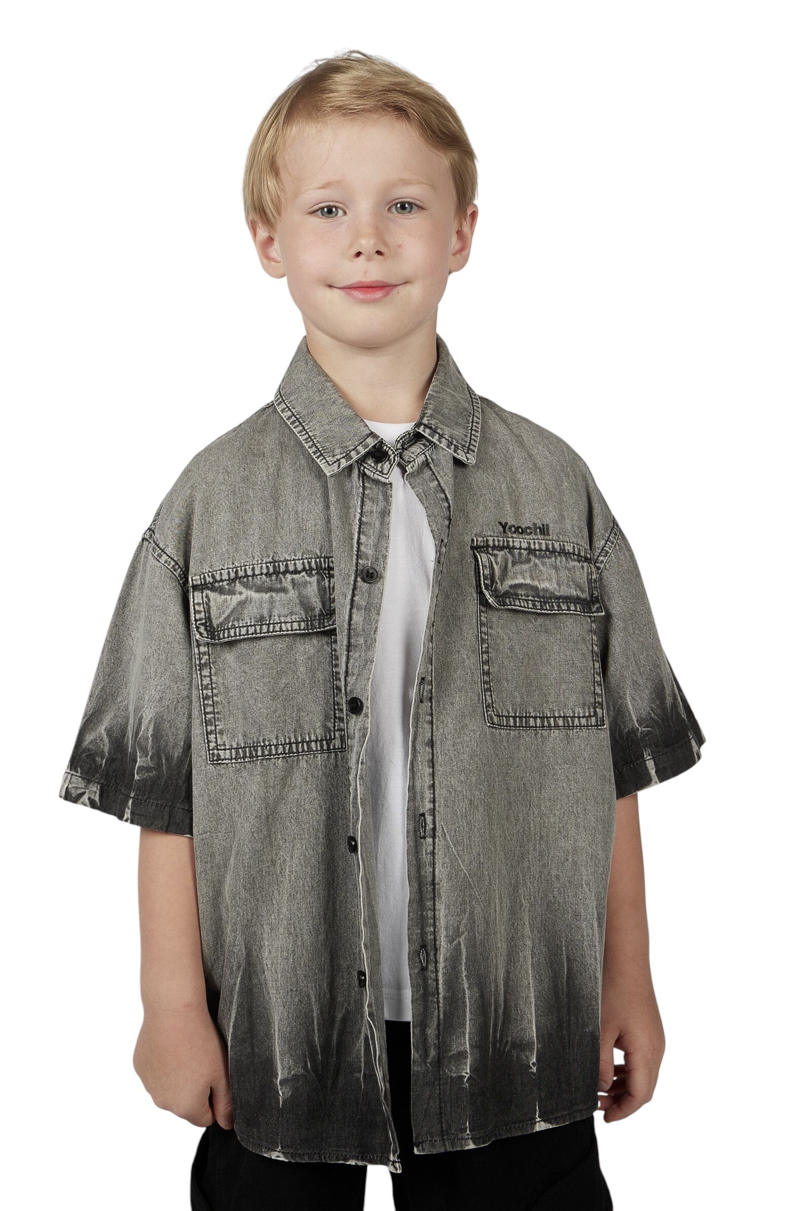 Рубашка мал.АРТ.B-SH36115,сер,хл