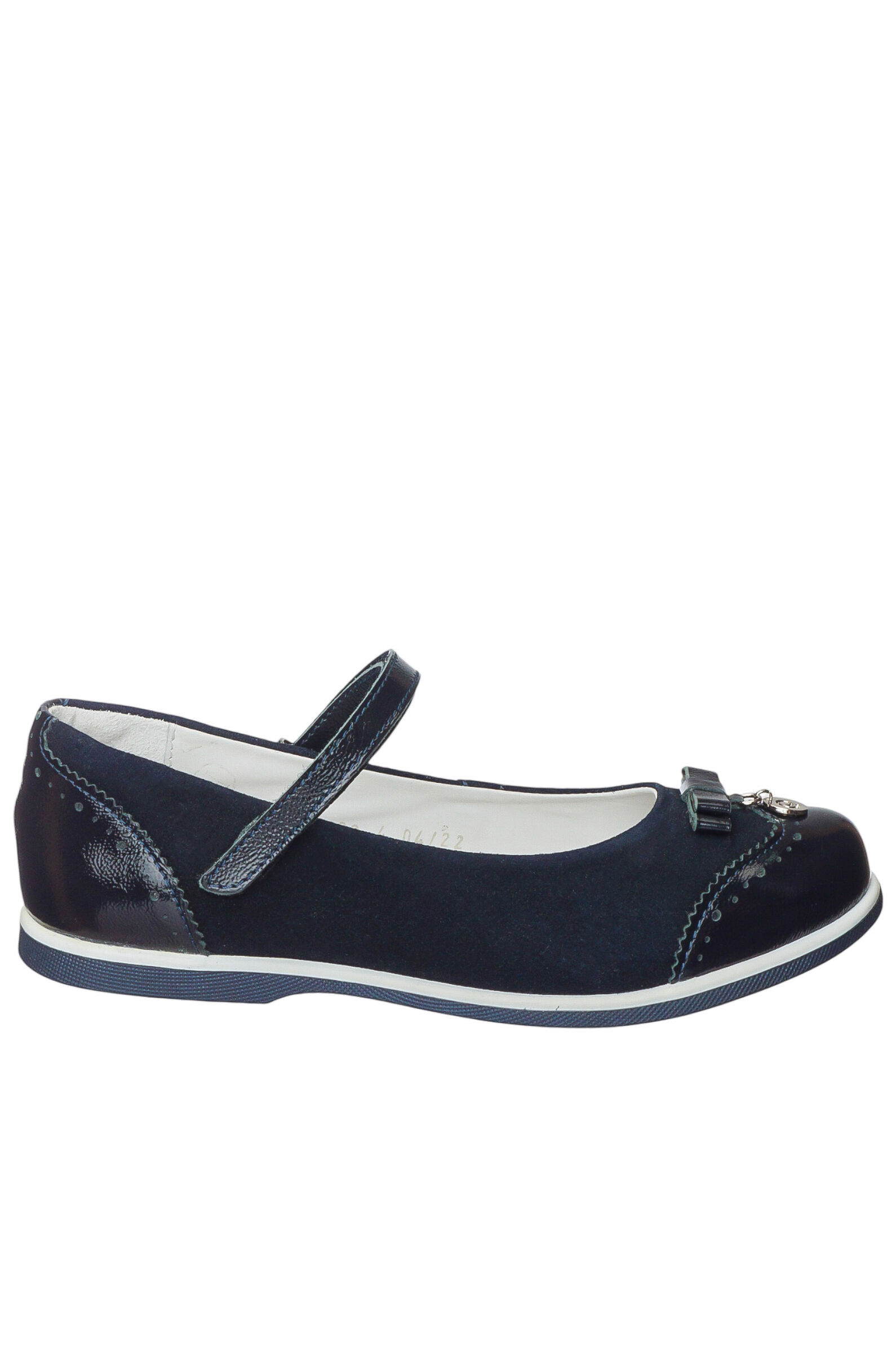 Туфли дев. АРТ.525362201,син,н.к-велюр/н.к