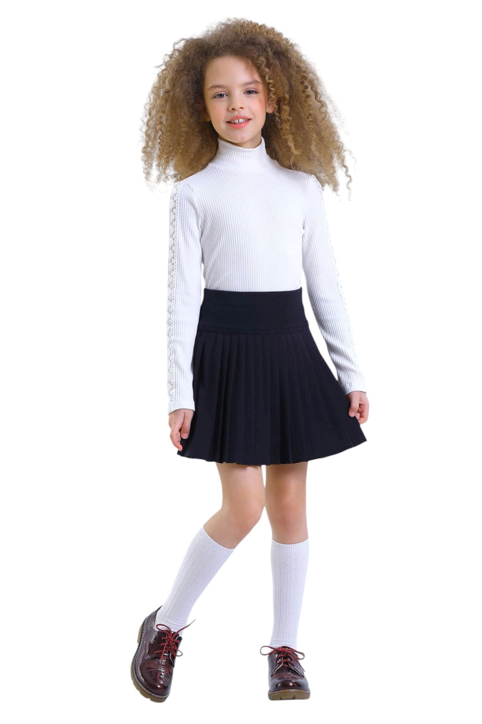 Юбка дев. АРТ.384/3-525-ВВОК,чер,пэ-вис-эл-хл